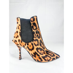 Leopard-Print Calf Hair Ankle Boots EU 36.5 NIB